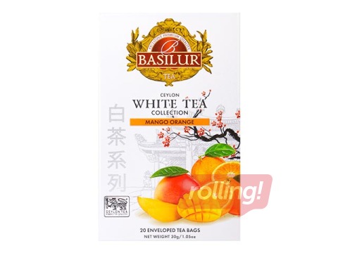 Tēja baltā Basilur Premium White Tea  Mango & Orange, 20 pac.