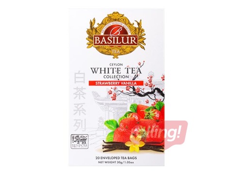 Tēja baltā Basilur Premium White Tea  Strawberry & Vanilla, 20 pac.