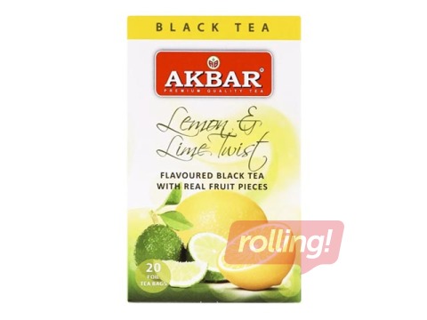 Tēja melnā Akbar Lemon&Lime Twist, 20x2g