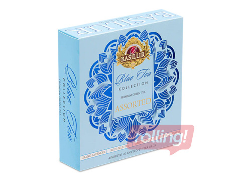 Tēja Basilur, Blue Tea, zaļās tējas izlase, 40 pac.