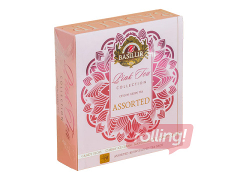 Tēja zaļā Basilur Pink Tea, izlase, 40 pac.