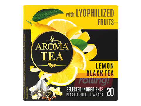Tēja melnā Aroma Tea, ar kaltētu citronu, 20 gab.
