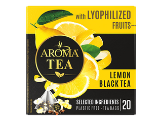 Tēja melnā Aroma Tea, ar kaltētu citronu, 20 gab.