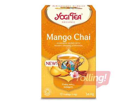 Tēja ajūrvēdas Bio Yogi, Mango Chai, 17 pac.
