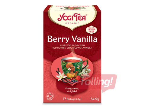 Tēja ajūrvēdas Bio Yogi, Berry Vanilla, 17 pac.