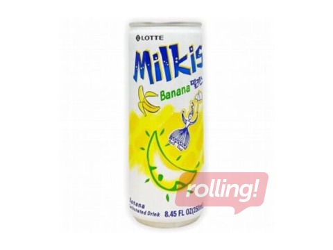 Gāzēts dzēriens Lotte, Milkis, ar bananu garšu, 250ml (Taras depozīts iekļauts cenā)