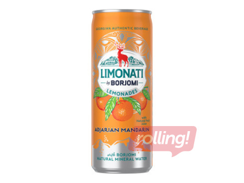 Gāzēts dzēriens Limonati by Borjomi ar mandarīnu, skārdene, 330ml 