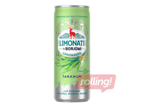 Gāzēts dzēriens Limonati by Borjomi ar estragonu, skārdene, 330ml 