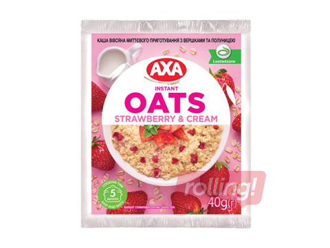 Instant oatmeal porridge, AXA, with cream and strawberries, 40g