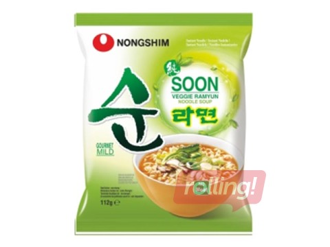 Ātri pagatavojama dārzeņu-nūdeļu zupa Nongshim, vegāniem, 112g