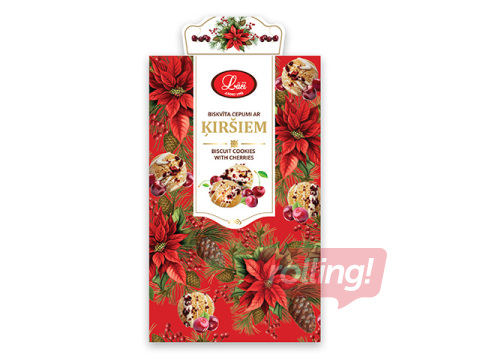 Biskvīta cepumi Lāči ar šokolādes glazūru un ķiršiem, 50g