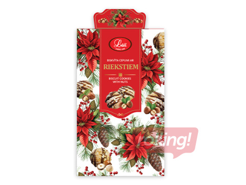 Biskvīta cepumi Lāči ar šokolādes glazūru un riekstiem, 50g