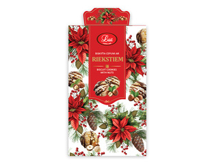 Biskvīta cepumi Lāči ar šokolādes glazūru un riekstiem, 50g