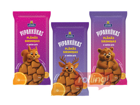 Piparkūkas plānās sirsniņas ar apelsīnu garšu, 350g