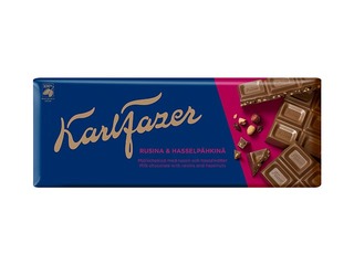 Piena šokolāde ar riekstiem un rozīnēm Karl Fazer, 200 g