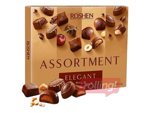 Piena šokolādes konfekektes Assortment Elegant, Roshen, 145g