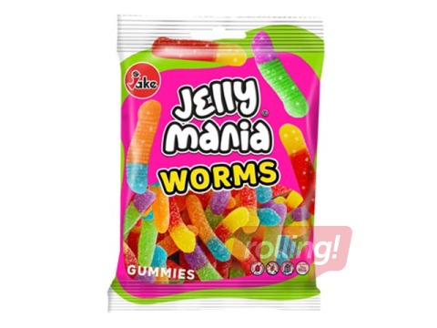 Želejkonfektes Jakes Sour Worms, 100g