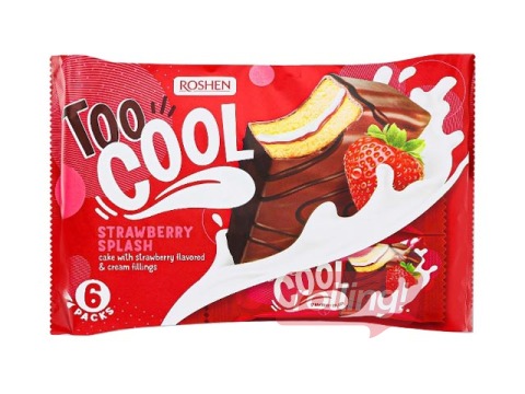 Biskvītkūka Strawberry Splash, Too Cool, Roshen, 270g(iepakojumā 6gb)
