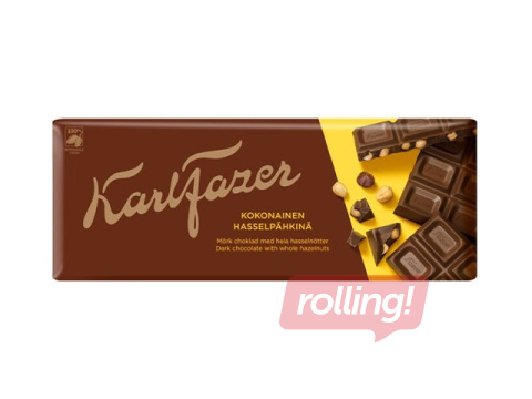 Šokolāde Karl Fazer, tumšā, ar lazdu riekstiem, 200g
