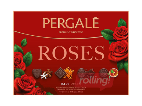 Tumšā konfekšu izlase Pergale, Roses, 348g 