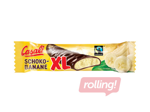 Batoniņš Casali XL, suflē, ar banānu garšu šokolādē, 22g