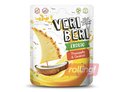 Konfektes, Veri Beri Exotic, ananāsu un kokosriekstu strīpas, 50g
