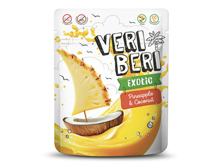Konfektes, Veri Beri Exotic, ananāsu un kokosriekstu strīpas, 50g