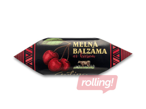 Lielkonfekte Skrīveru gotiņa, ar melno balzāmu un ķiršiem, 100g