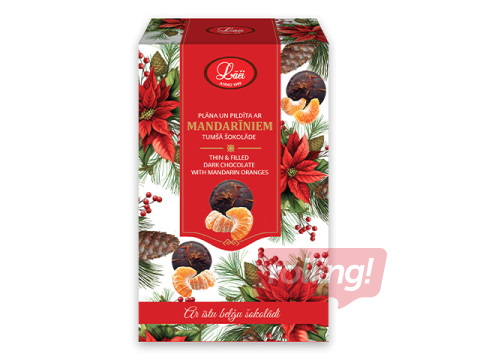 Šokolāde Lāči, plānā, pildīta ar mandarīniem, 60g