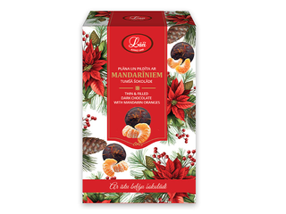 Šokolāde Lāči, plānā, pildīta ar mandarīniem, 60g