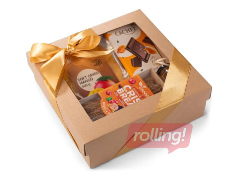 Dāvanu komplekts Mango / Cachet šokolāde / Medus / Sausmaizītes Danvita / Anthon Berg marcipāns