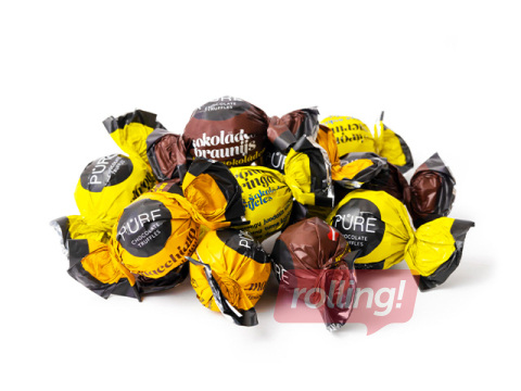 Šokolādes trifeles Pure Chocolate Asorti (braunija, citronu, kafijas), 1kg