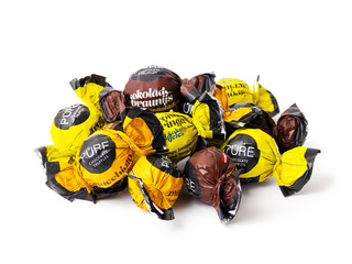 Šokolādes trifeles Pure Chocolate Asorti (braunija, citronu, kafijas), 1kg