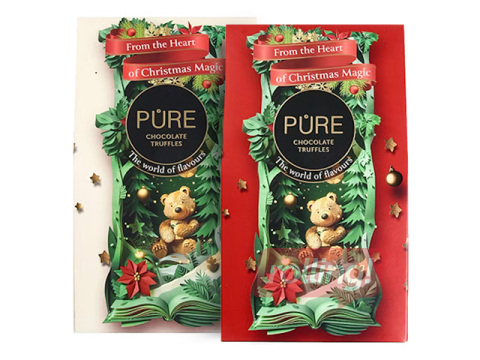 Piena šokolādes trifeles Pure Chocolate Asorti Ziema ar krēma pildījumu, 120g