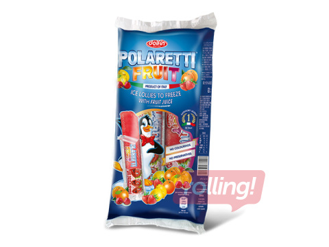Sulu saldējums Dolfin, Polaretti Fruit, ar zemeņu, ķiršu, apelsīna un citrona garšu, 10gab x 40ml