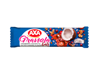 Musli granolas batoniņš, AXA, ar dzērvenēm, kokosriekstu un sāļās karameles garšu, 30g