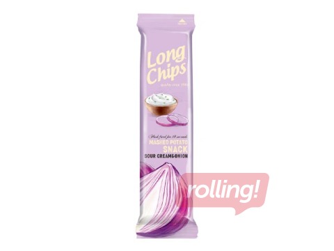 Čipsi Long Chips, ar skābā krējuma un sīpolu garšu, 75g