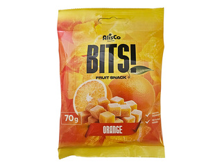 Uzkodu nasķis BITS! ar apelsīnu 70g, AlisCo