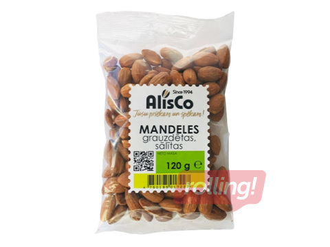 Rieksti mandeles grauzdētas sālītas 120g, AlisCo