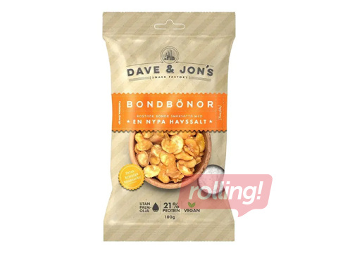 Grauzdētas lauku pupas Dave & Jon's ar jūras sāli, 100g