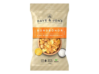 Grauzdētas lauku pupas Dave & Jon's ar jūras sāli, 100g