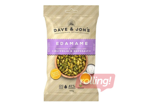 Grauzdētas sojas pupas Dave & Jon's ar olīveļļu un jūras sāli, 100g