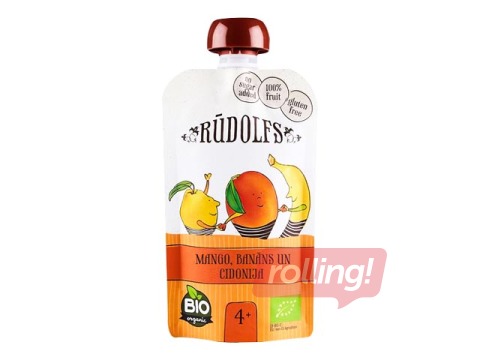Biezenis Rūdolfs mango, banānu, cidoniju BIO, no 4 mēnešiem, 110g (Minimālais pasūtījums 6 gab.)