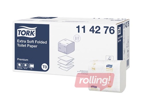 Tualetes papīrs Tork Premium Extra Soft T3, 30 gab., 2 slāņi, balts
