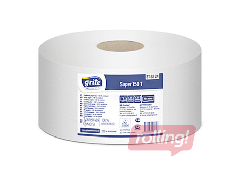 Tualetes papīrs Grite Super 150 Extra Ø18, 12 ruļļi, 2 slāņi, balts