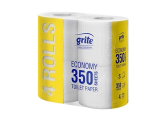 Tualetes papīrs Grite Economy 350, 4 ruļļi, 2 slāņi, pelēks