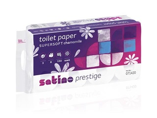 Tualetes papīrs Wepa Satino Prestige Kamille 3 slāņi, 64 ruļļi 