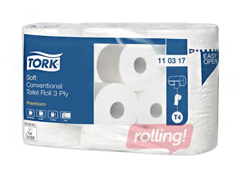 Tualetes papīrs Tork Premium Soft T4, 42 ruļļi, 3 slāņi, balts