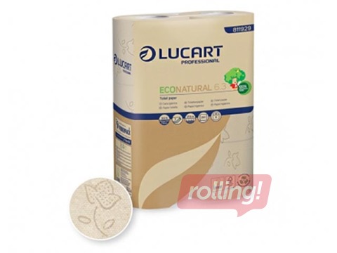 Tualetes papīrs Lucart Eco Natural 6.3, brūns, 3 slāņi, 30 ruļļi