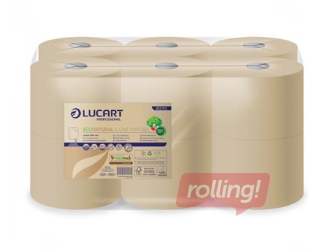 Tualetes papīrs Lucart Eco Natural L-ONE MINI 180, 2 slāņi, 12 ruļļi, brūns